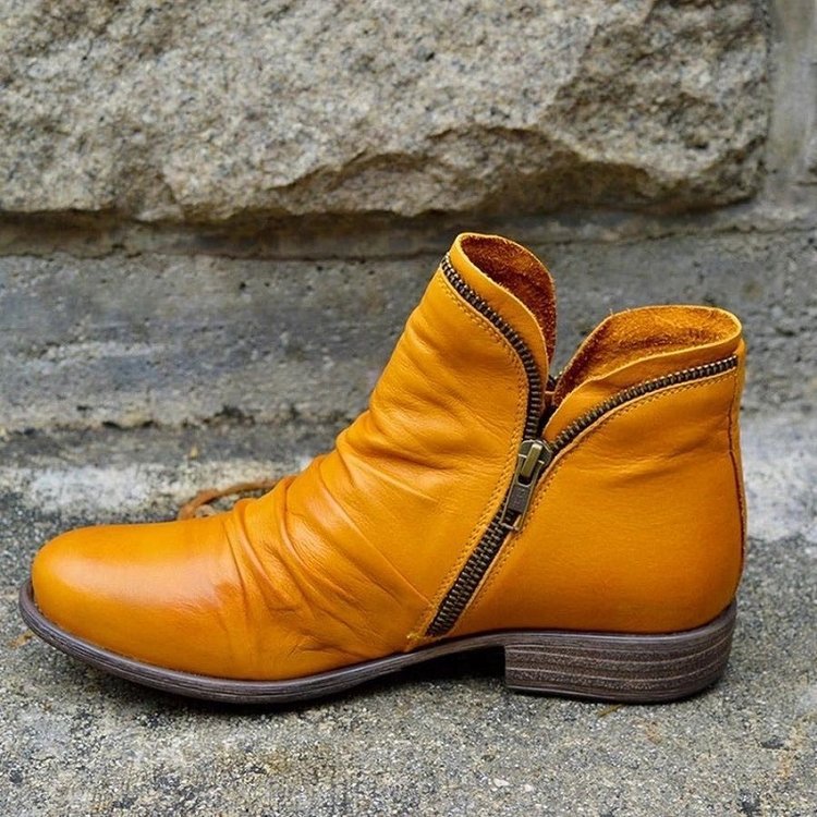 Valentina · Botines de piel con cremallera