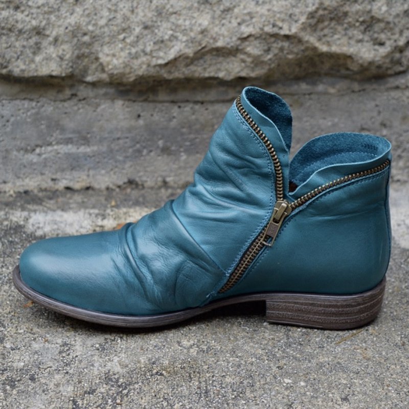 Valentina · Botines de piel con cremallera