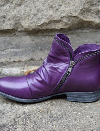 Valentina · Botines de piel con cremallera