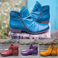 Valentina · Botines de piel con cremallera