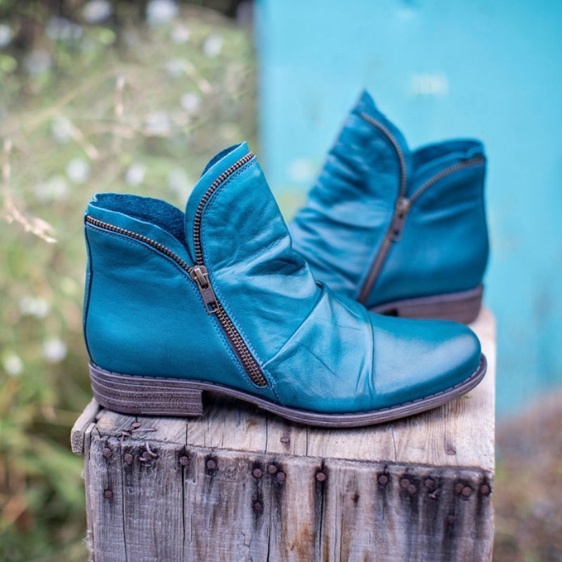 Valentina · Botines de piel con cremallera