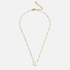 Collar de oro con colgante floral. - Raúl & Sara Madrid