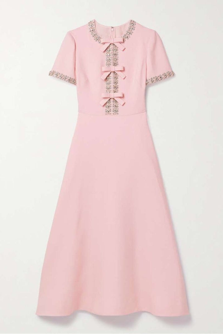 Aria™ | Vestido midi con lazo y adornos de cristales