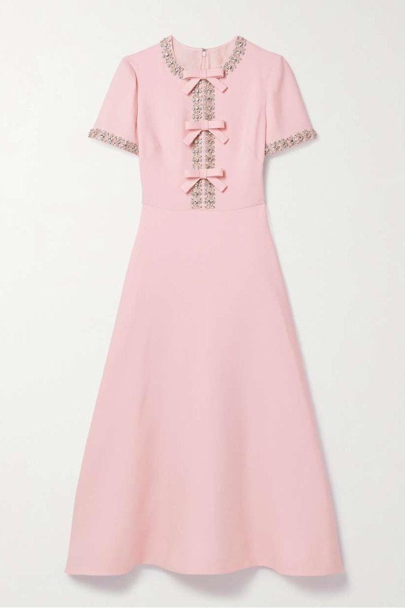 Vestido midi con lazo y adornos de cristales - Raúl & Sara Madrid