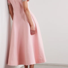 Vestido midi con lazo y adornos de cristales - Raúl & Sara Madrid