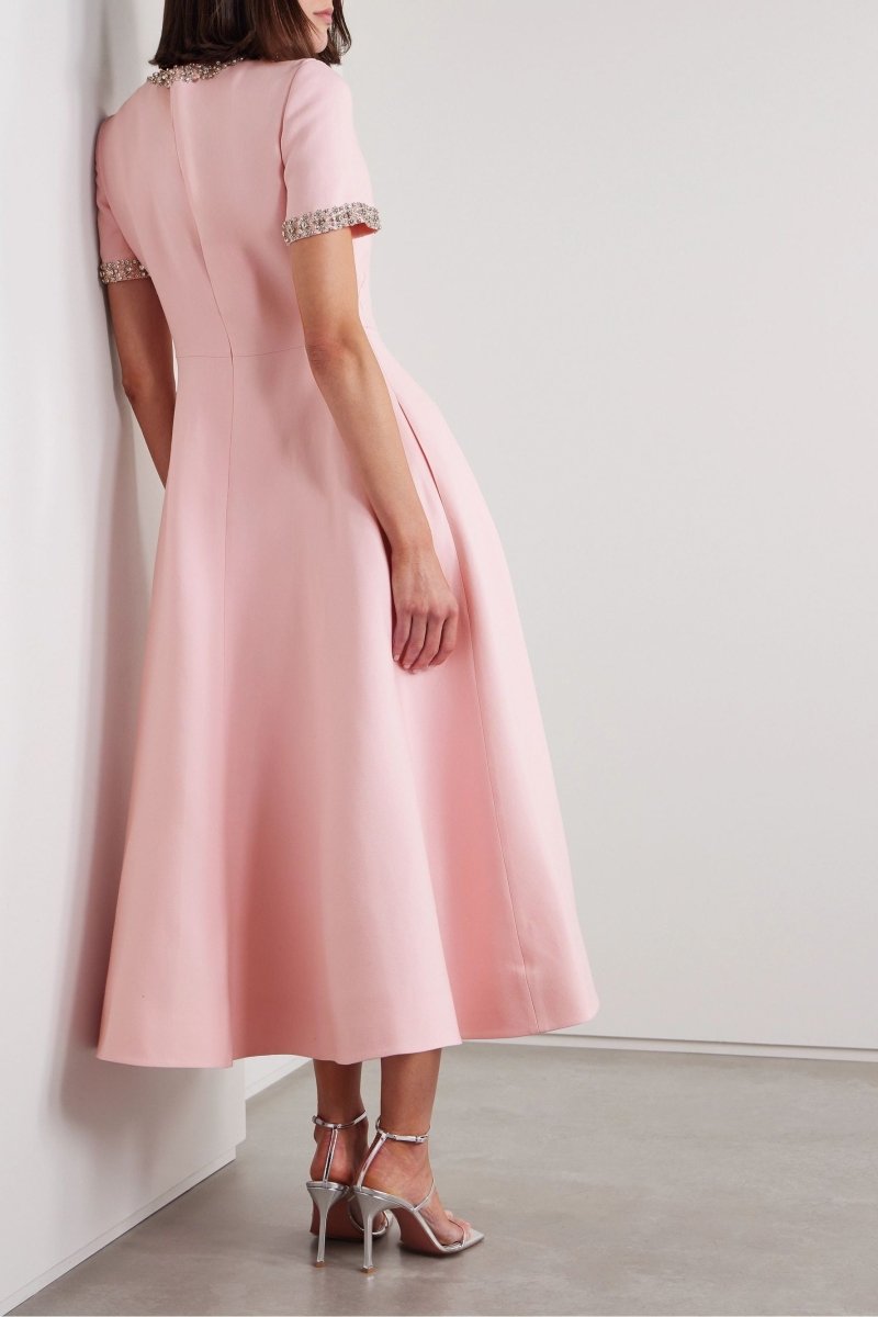 Vestido midi con lazo y adornos de cristales - Raúl & Sara Madrid