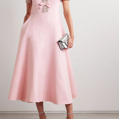 Vestido midi con lazo y adornos de cristales - Raúl & Sara Madrid